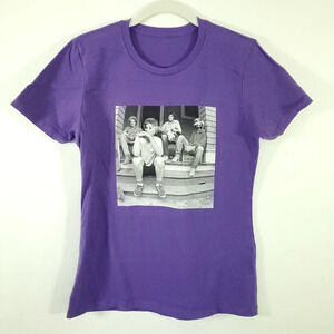 Golden Girls Womens Graphic T-shirt Size Medium Purple Crew Neck Casual